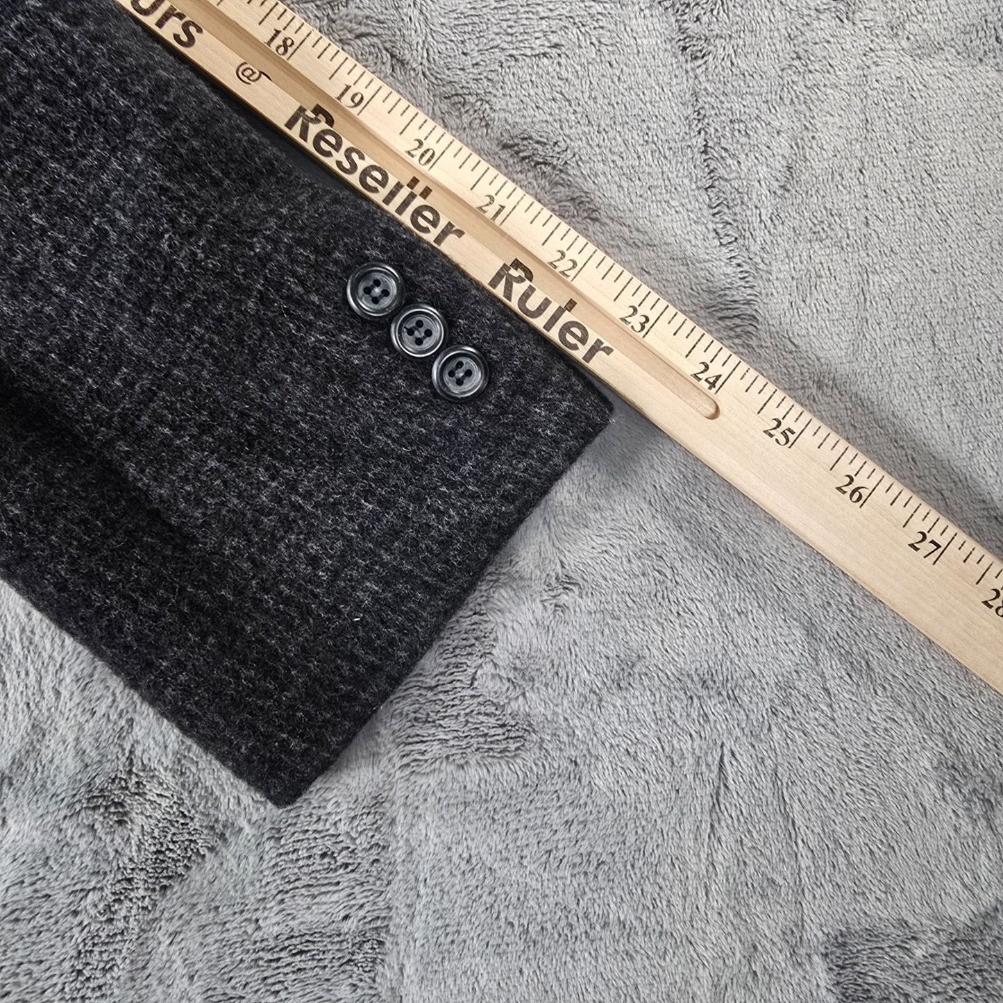 Vintage Y2K Barrington Wool/Camelhair Blend Textured Charcoal Sports Coat (40S)