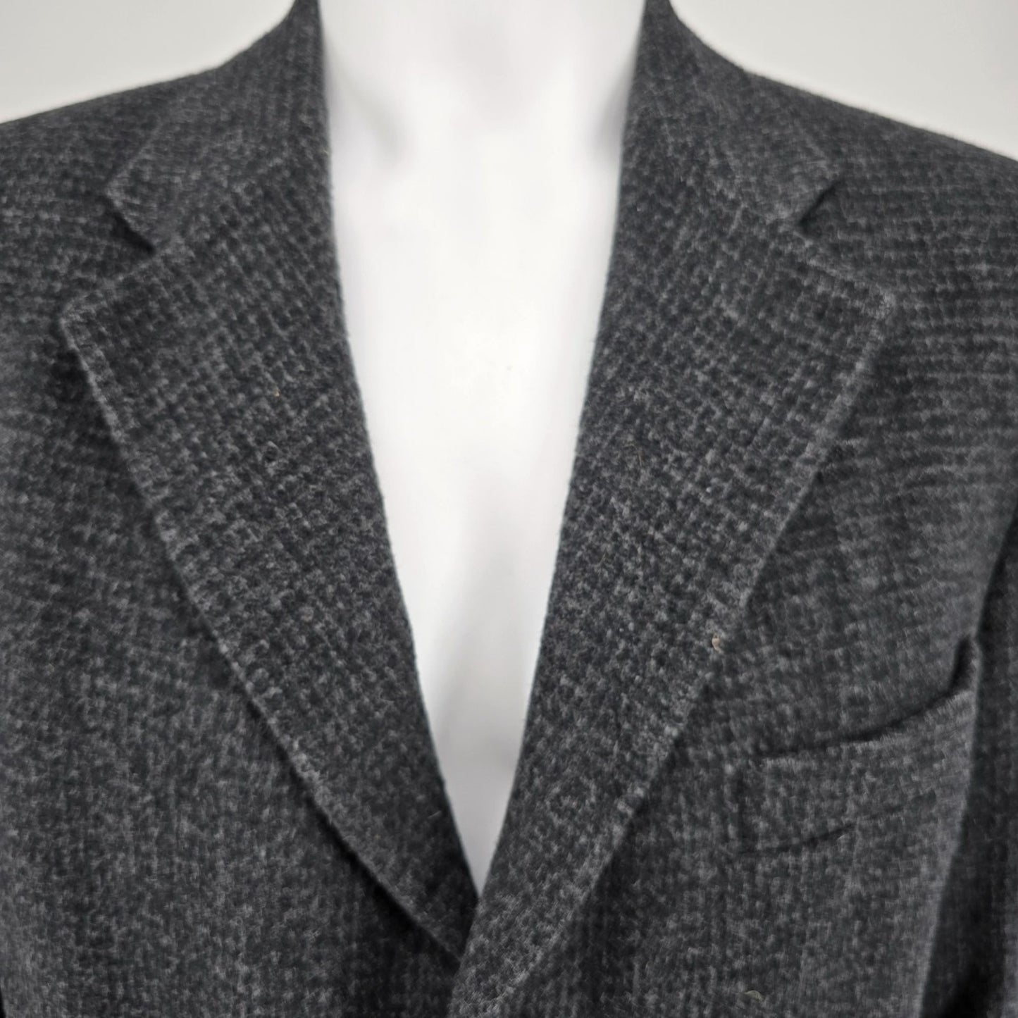 Vintage Y2K Barrington Wool/Camelhair Blend Textured Charcoal Sports Coat (40S)