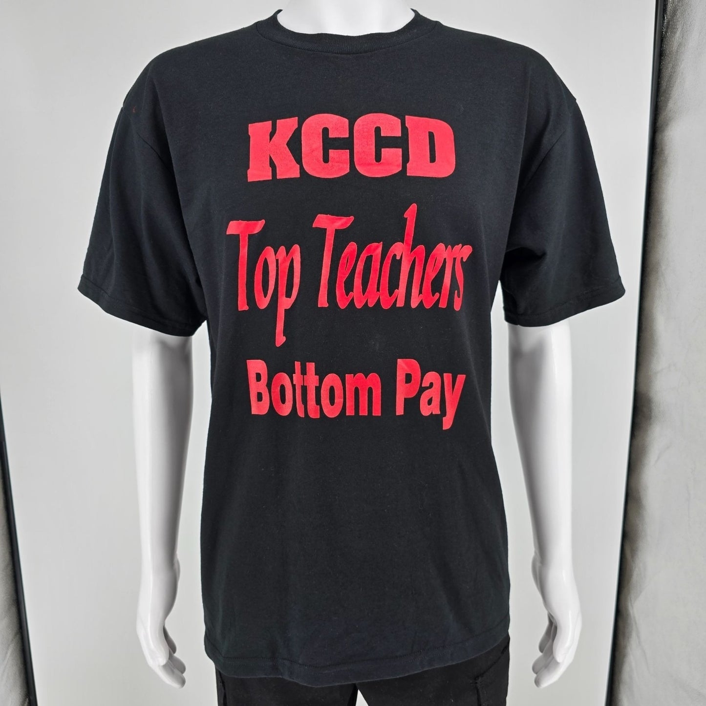 Vintage Y2K Kern Community College District "Top Teachers" Protest T-Shirt (L)