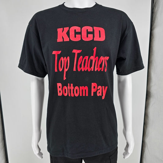 Vintage Y2K Kern Community College District "Top Teachers" Protest T-Shirt (L)