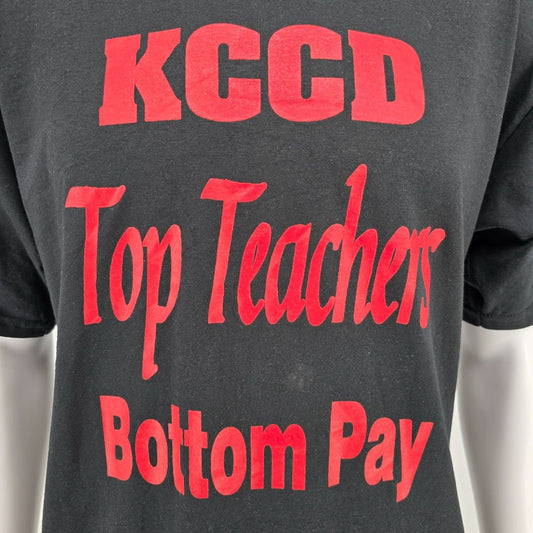 Vintage Y2K Kern Community College District "Top Teachers" Protest T-Shirt (L)