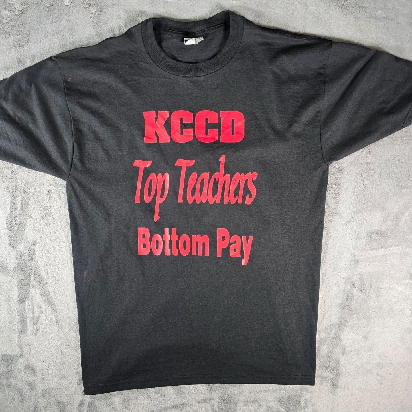 Vintage Y2K Kern Community College District "Top Teachers" Protest T-Shirt (L)