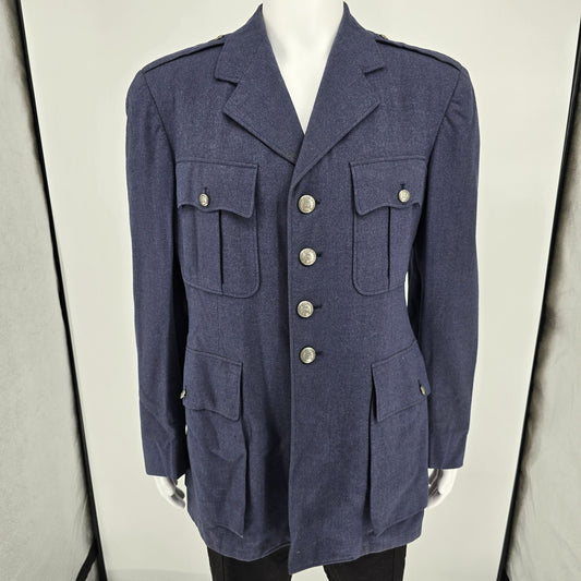 Vintage 1959 US Air Force Blue Service Dress Uniform Wool Serge Coat (41L)
