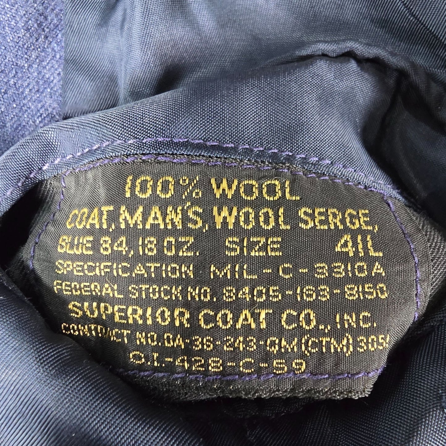 Vintage 1959 US Air Force Blue Service Dress Uniform Wool Serge Coat (41L)