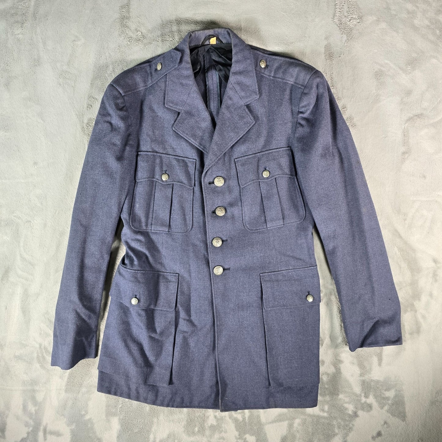 Vintage 1959 US Air Force Blue Service Dress Uniform Wool Serge Coat (41L)