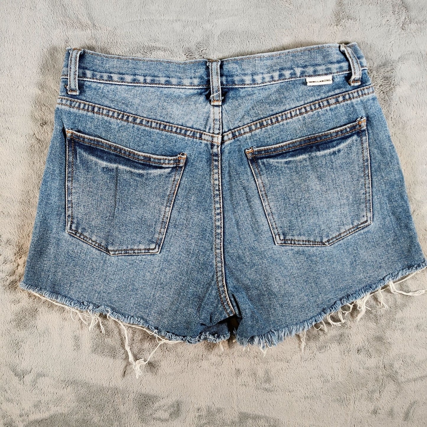 Billabong Womens Size 28 DIY Cut Off Frayed Hem 2.5" Inseam Denim Jean Shorts