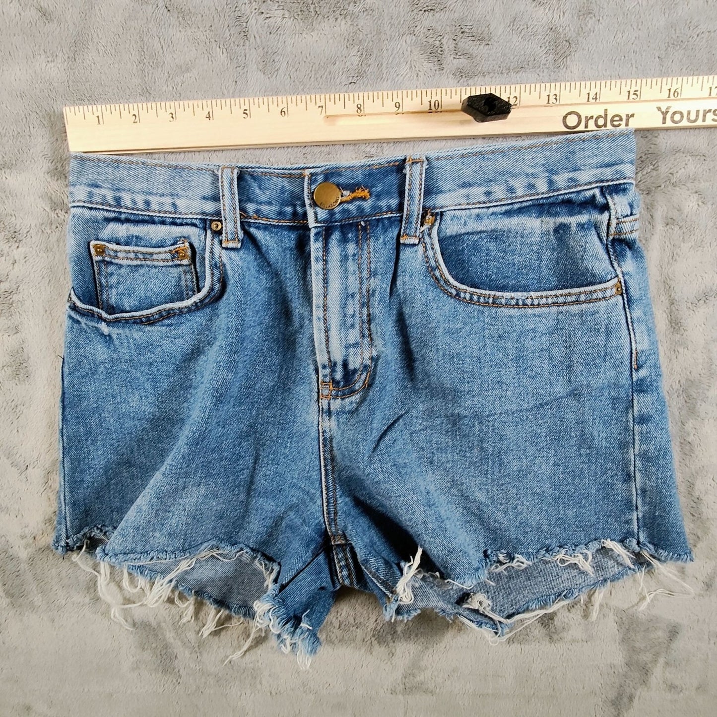 Billabong Womens Size 28 DIY Cut Off Frayed Hem 2.5" Inseam Denim Jean Shorts