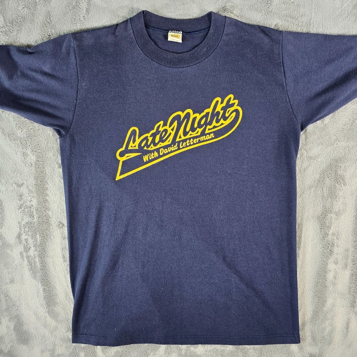 Vintage Early 1980s Velva Sheen Late Night with David Letterman T-Shirt (M)