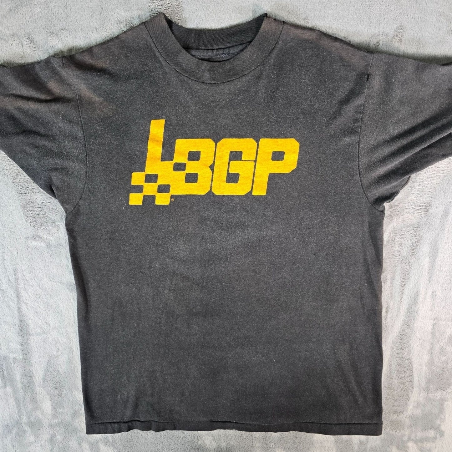 Vintage 1980s LBGP Long Beach Grand Prix Style Auto 10K Run Black T-Shirt (M)