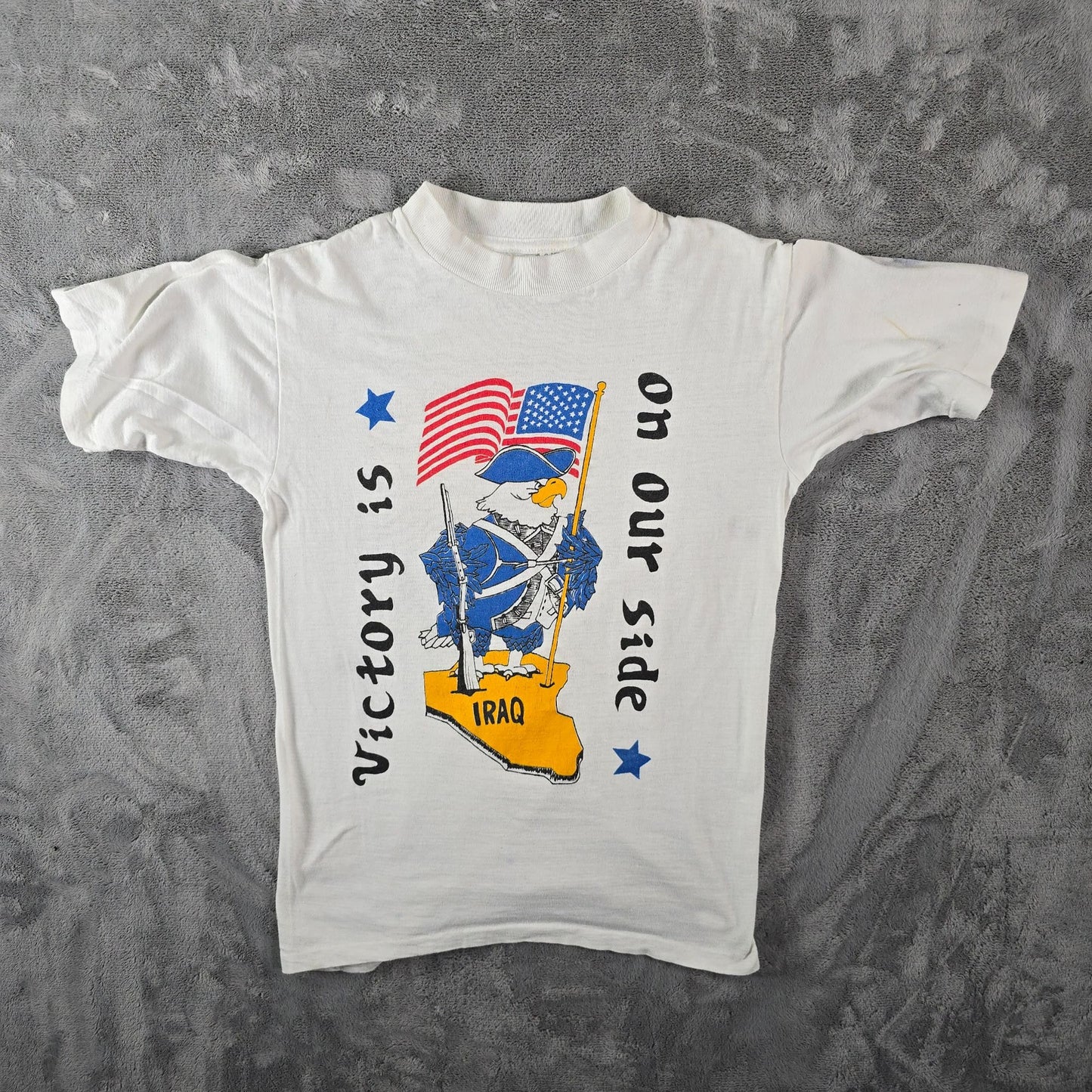 Vintage 1990s Operation Desert Storm/Iraq War Victory Is on Our Side T-Shirt (S)