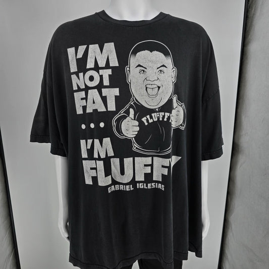 Distressed 2010s Gabriel Iglesias "I'm Not Fat... I'm Fluffy" Black T-Shirt (4XL)