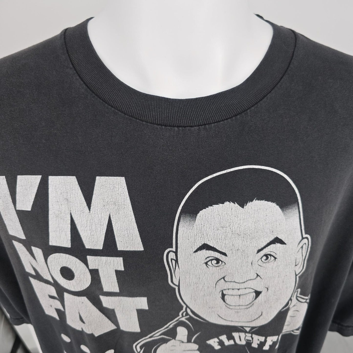 Distressed 2010s Gabriel Iglesias "I'm Not Fat... I'm Fluffy" Black T-Shirt (4XL)