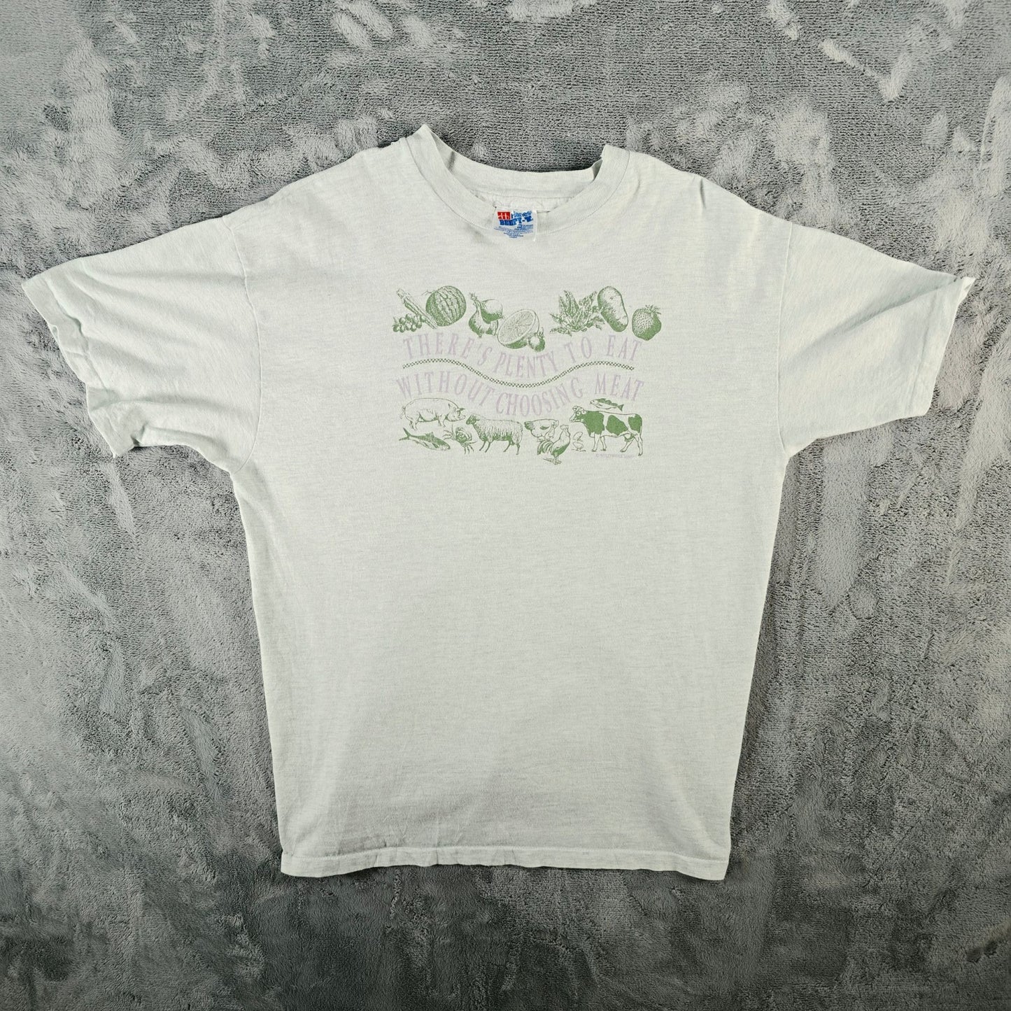 Vintage 1990s There's Plenty to Eat Without Choosing Meat Vegetarian T-Shirt M/L