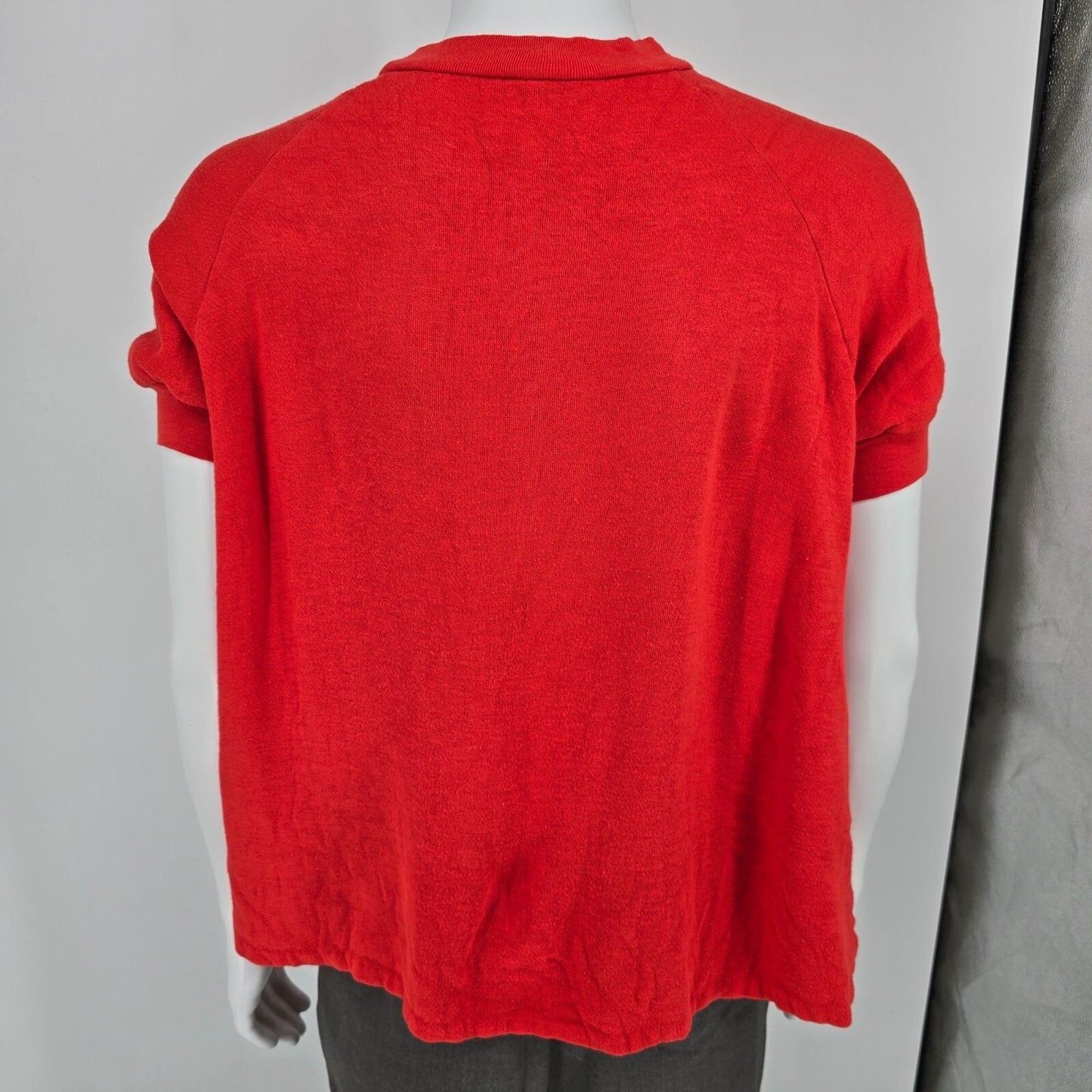 Vintage 1970s "I Should Have Been Jogging" Red Short-Sleeve Sweatshirt (XL)