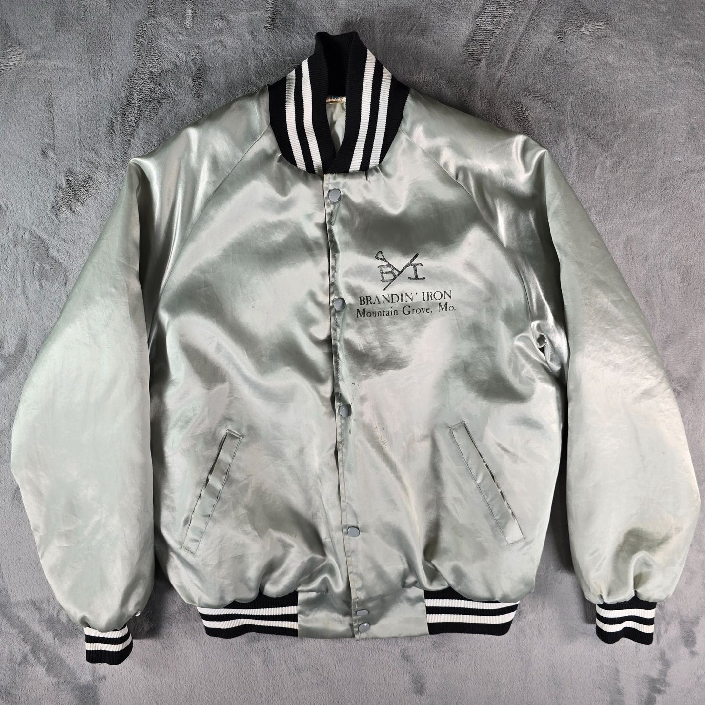 Vintage 1980s WestArk Brandin' Iron Dinner House & Lounge Bomber Jacket (L)