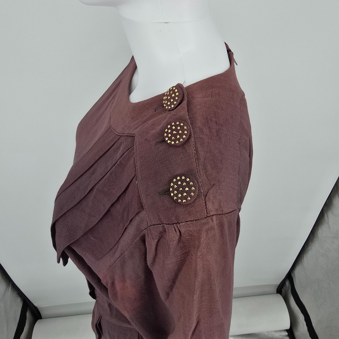 Vintage 1980s Positive Influence Acetate/Rayon Art Deco Revival Dress (M) *Flaws