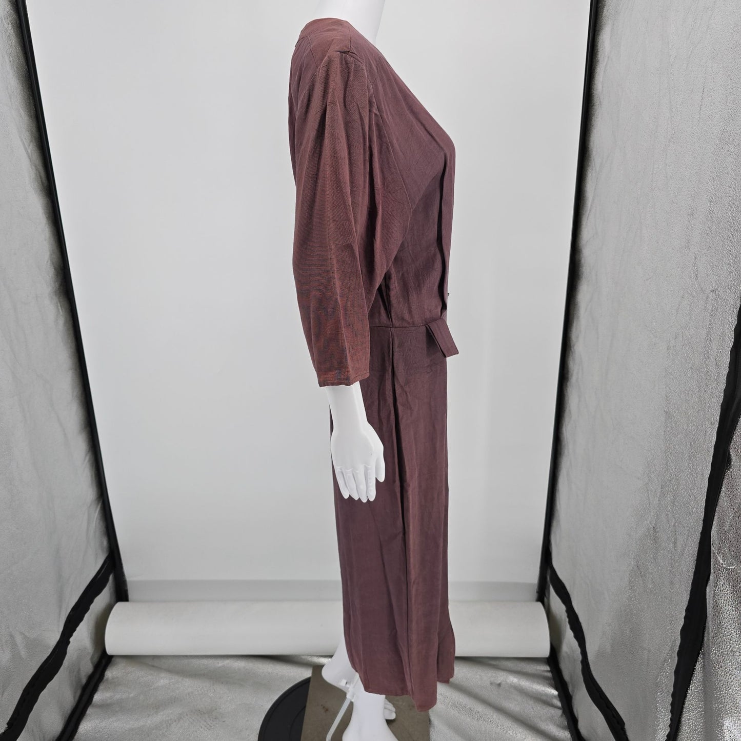 Vintage 1980s Positive Influence Acetate/Rayon Art Deco Revival Dress (M) *Flaws