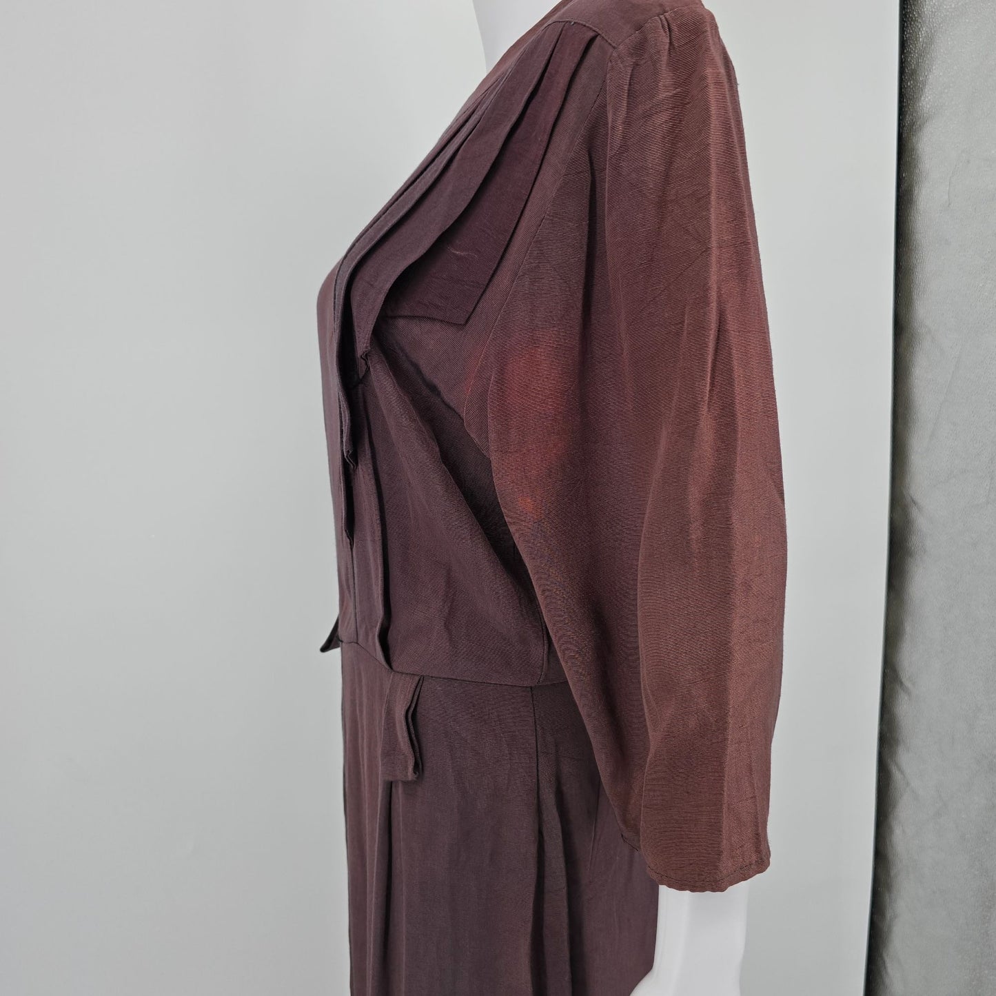Vintage 1980s Positive Influence Acetate/Rayon Art Deco Revival Dress (M) *Flaws