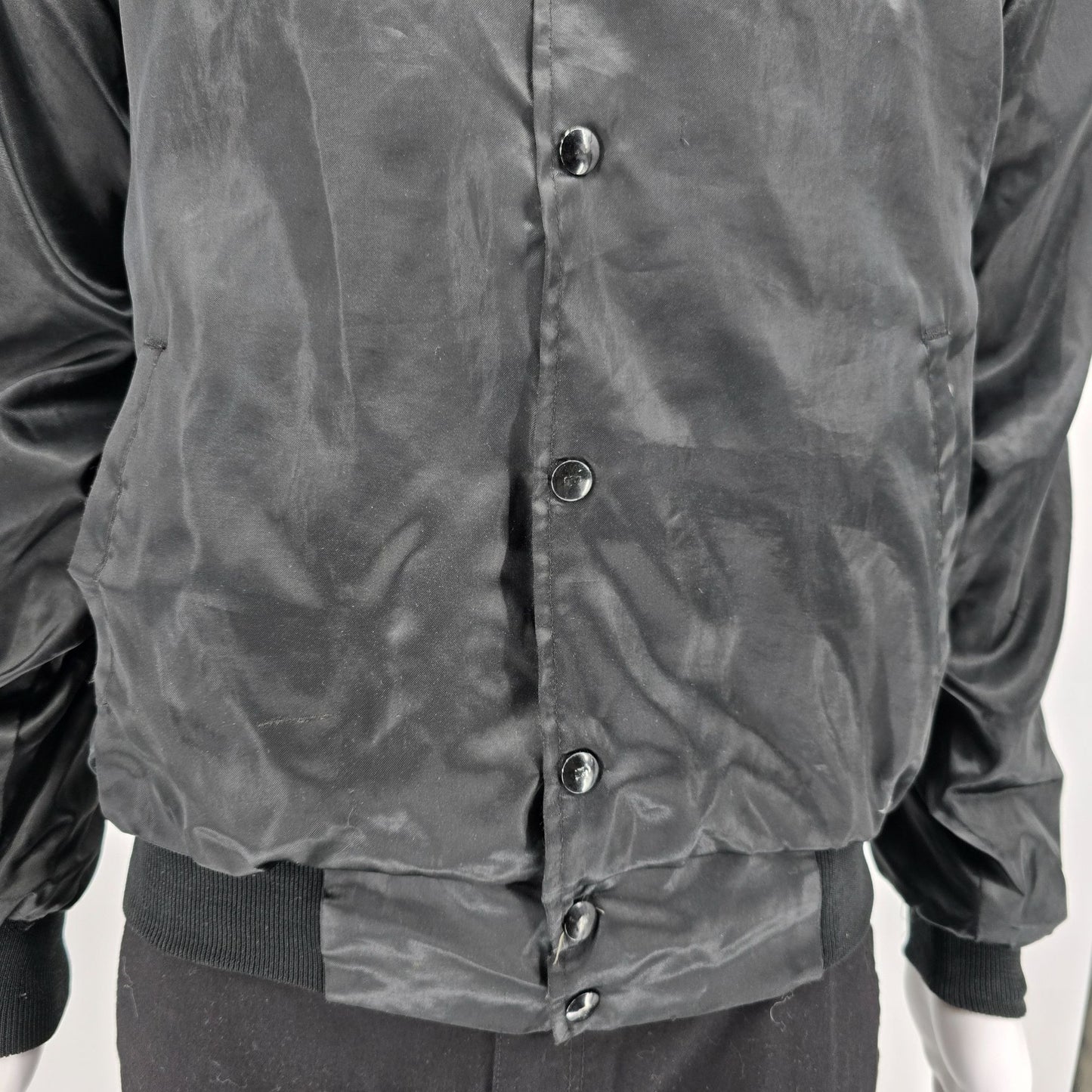 Vintage 1990s Egads Coors Light "The Silver Bullet" Nylon Satin Jacket (M)