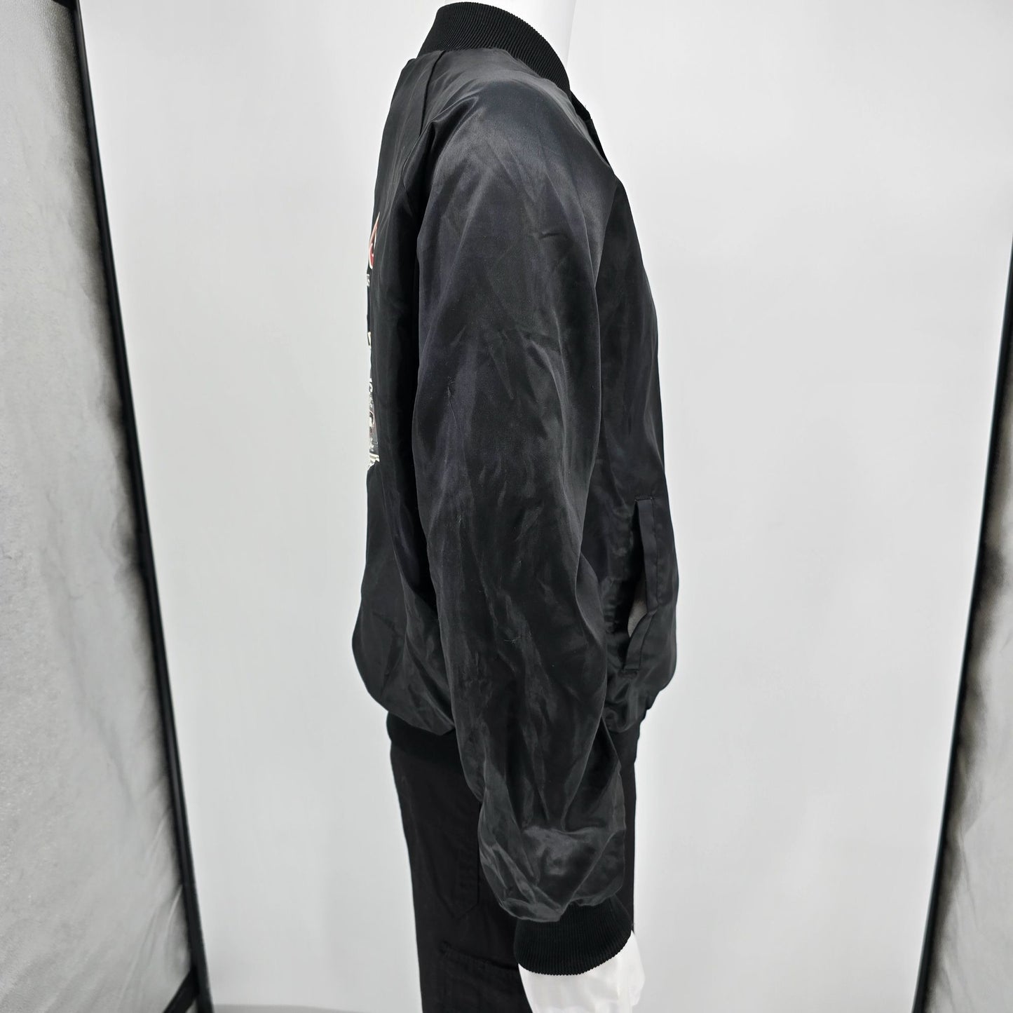 Vintage 1990s Egads Coors Light "The Silver Bullet" Nylon Satin Jacket (M)