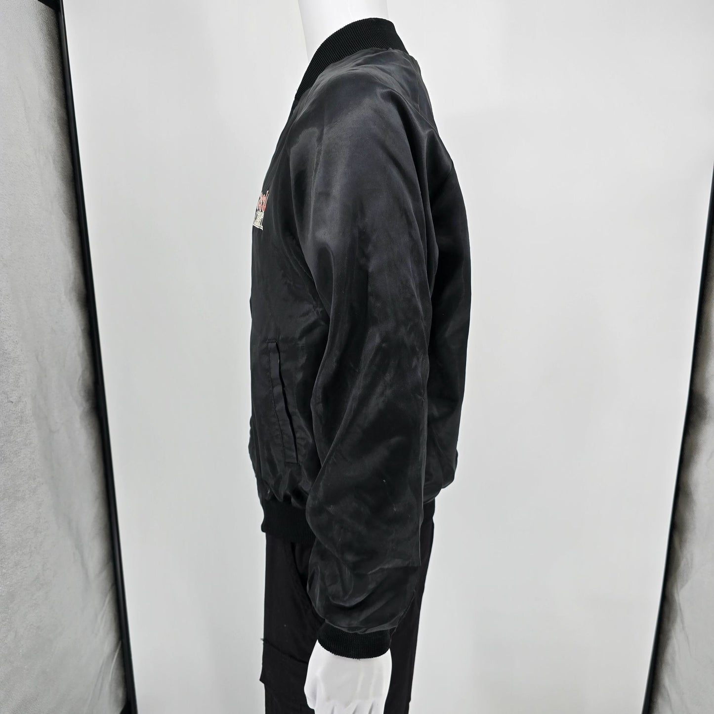 Vintage 1990s Egads Coors Light "The Silver Bullet" Nylon Satin Jacket (M)