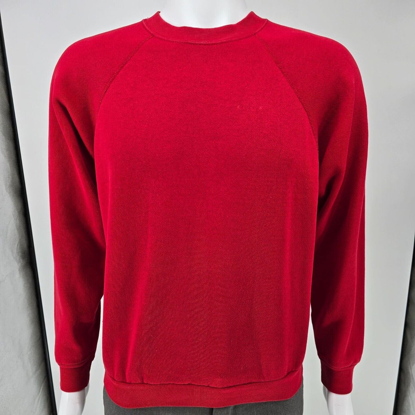 Vintage 1990s Tultex Maximum Sweats Blank Red Raglan Sleeve Sweatshirt (S)