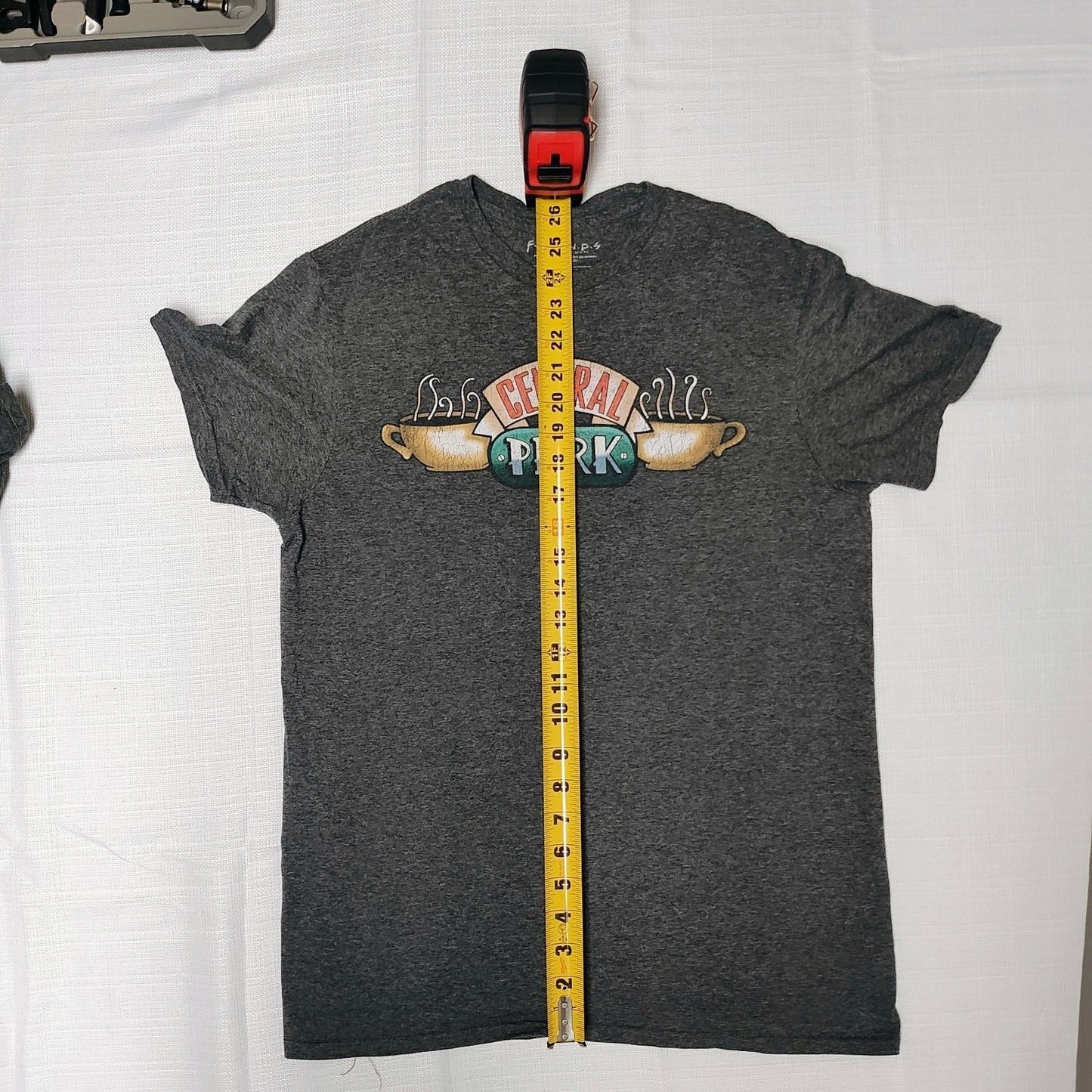 2010s Friends Central Perk Logo Heather Gray Licensed Graphic T-Shirt (M)
