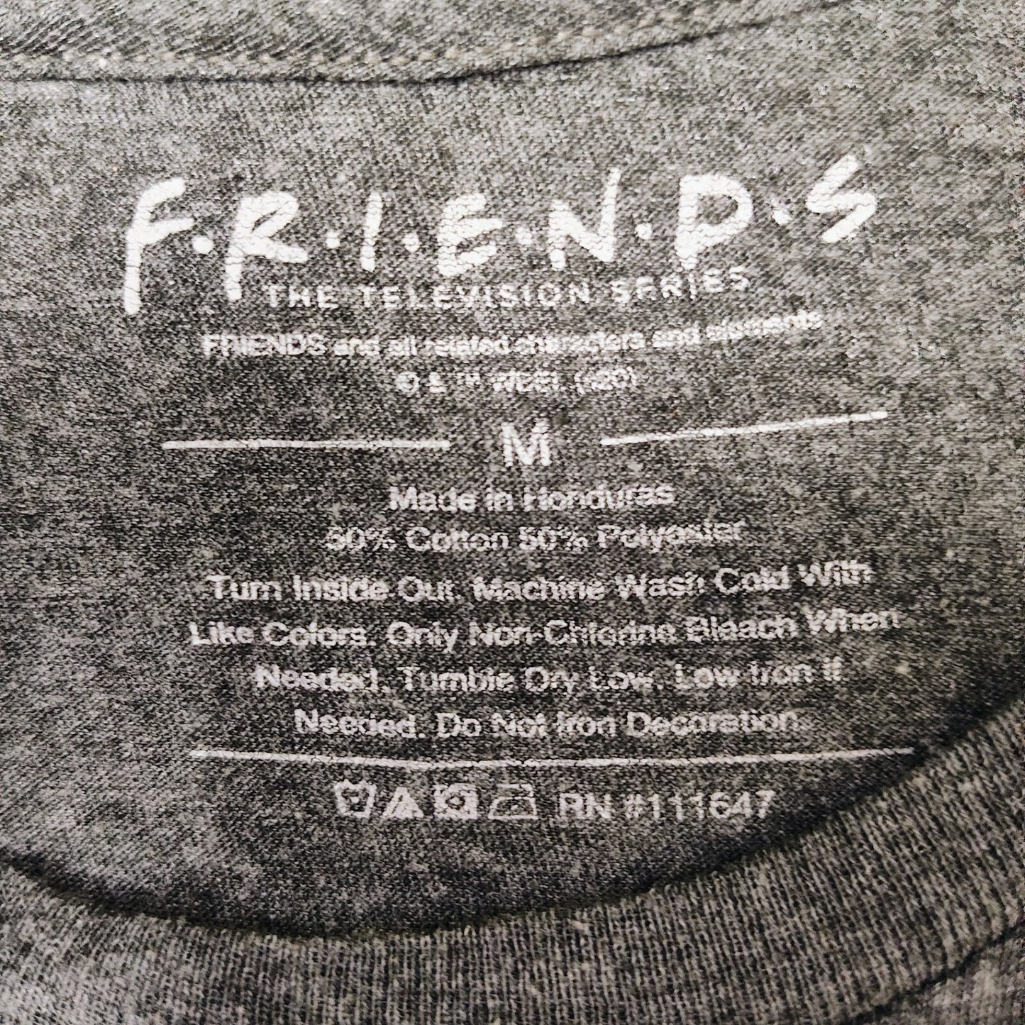 2010s Friends Central Perk Logo Heather Gray Licensed Graphic T-Shirt (M)