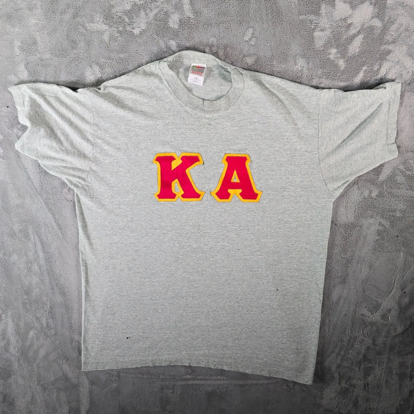 Vintage 1990s Kappa Alpha Order Fraternity KA Letter Applique T-Shirt (XL)