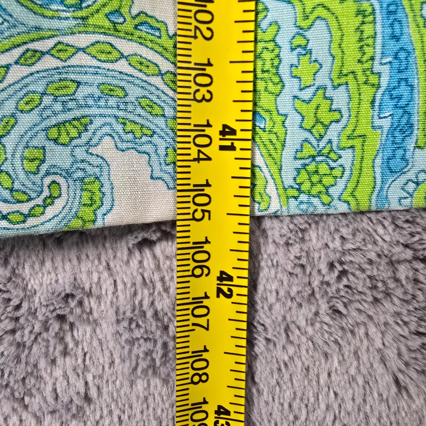 Vintage Early 1970s Boho Green/Blue Paisley Long Shirtdress/House Dress (XL)