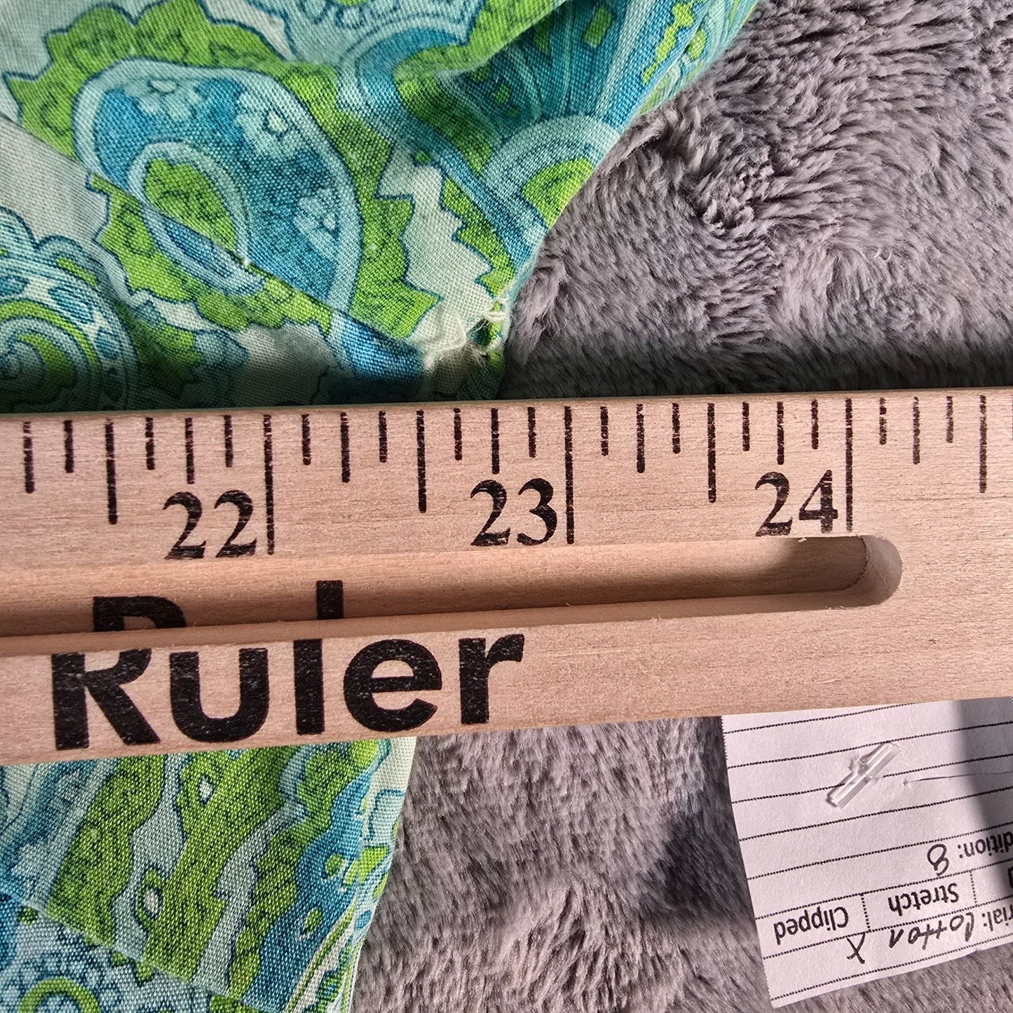 Vintage Early 1970s Boho Green/Blue Paisley Long Shirtdress/House Dress (XL)