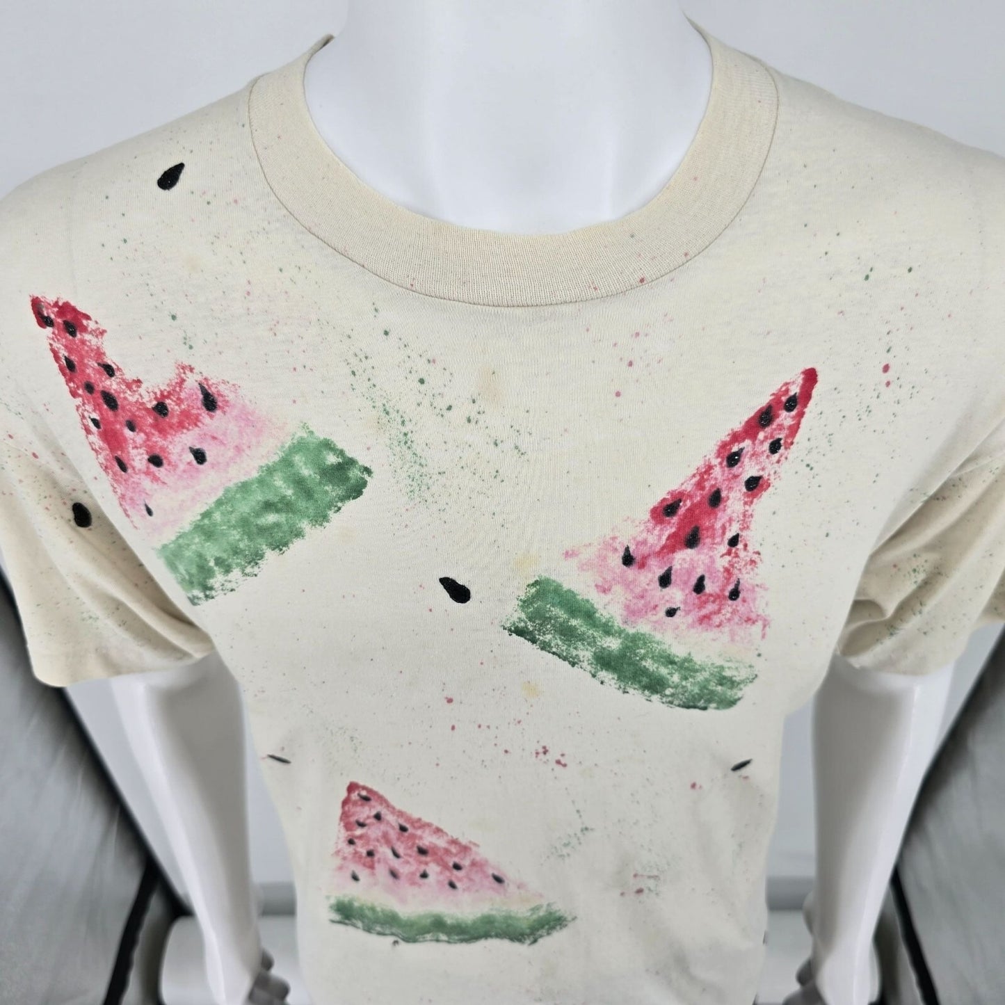 Vintage 1990s Screen Stars Best Watermelon Print Single Stitch T-Shirt (L/XL)