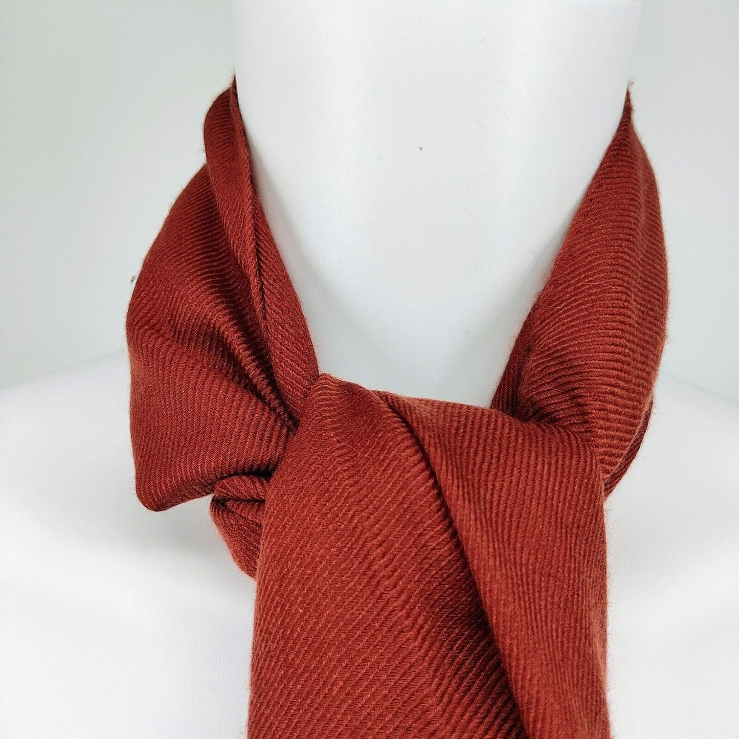 Loro Piana Red Made in Italy 70% Cashmere 30% Silk Raw Edge Scarf (70.5" Length)