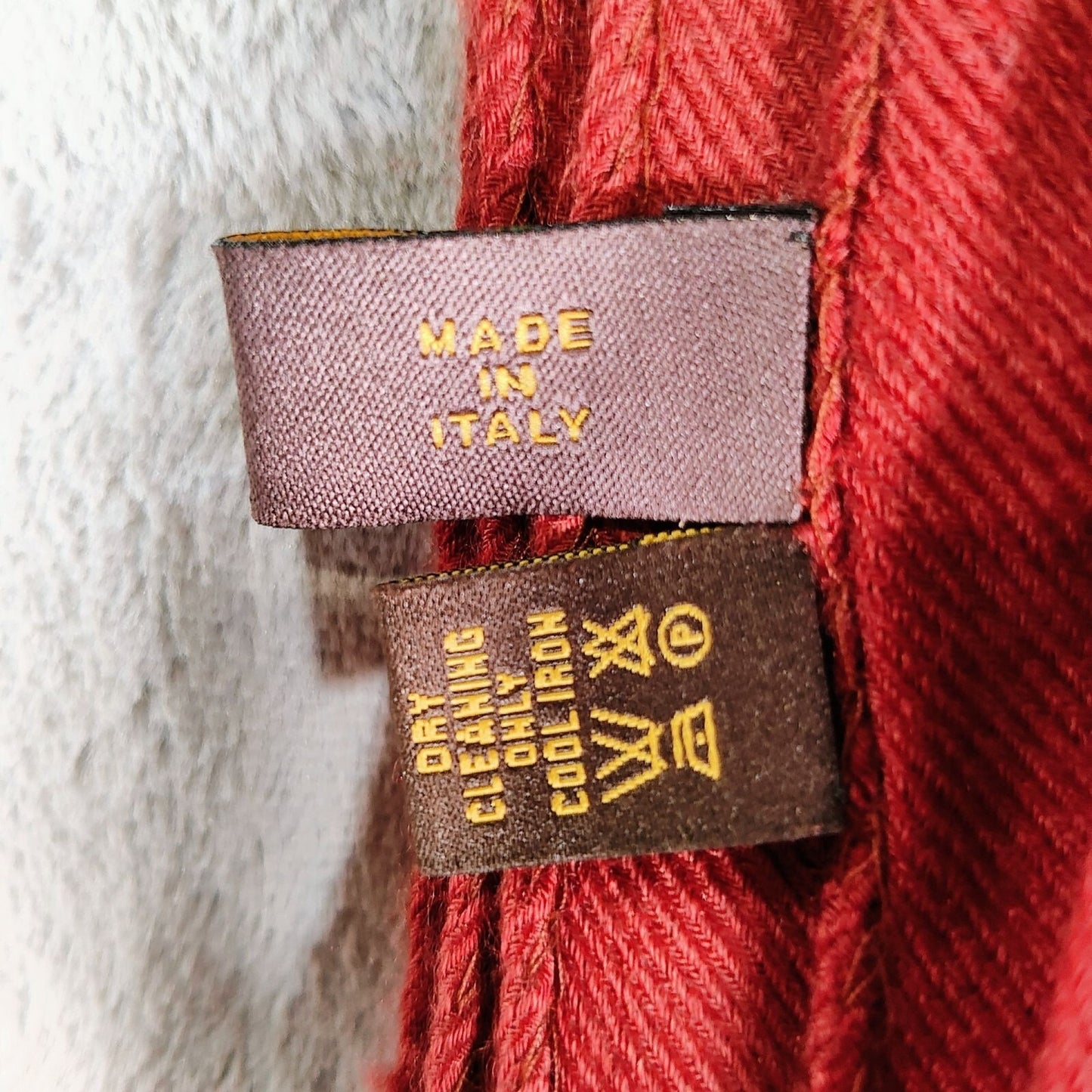 Loro Piana Red Made in Italy 70% Cashmere 30% Silk Raw Edge Scarf (70.5" Length)
