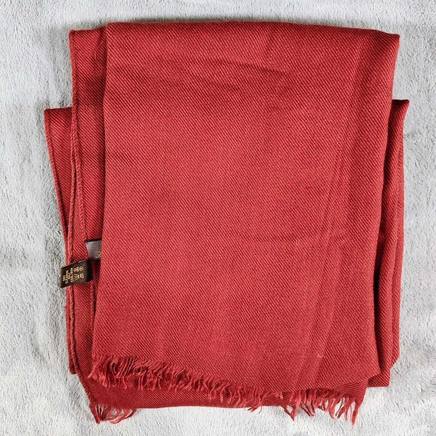 Loro Piana Red Made in Italy 70% Cashmere 30% Silk Raw Edge Scarf (70.5" Length)