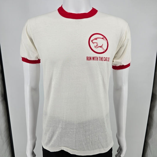 Vintage 1970s Mercury Cougar "Run with the Cat Set" Promo Ringer T-Shirt (M)
