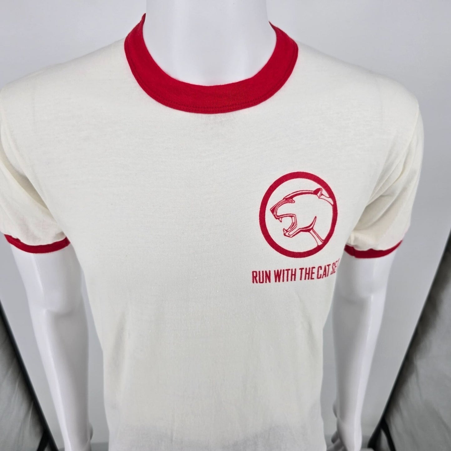 Vintage 1970s Mercury Cougar "Run with the Cat Set" Promo Ringer T-Shirt (M)