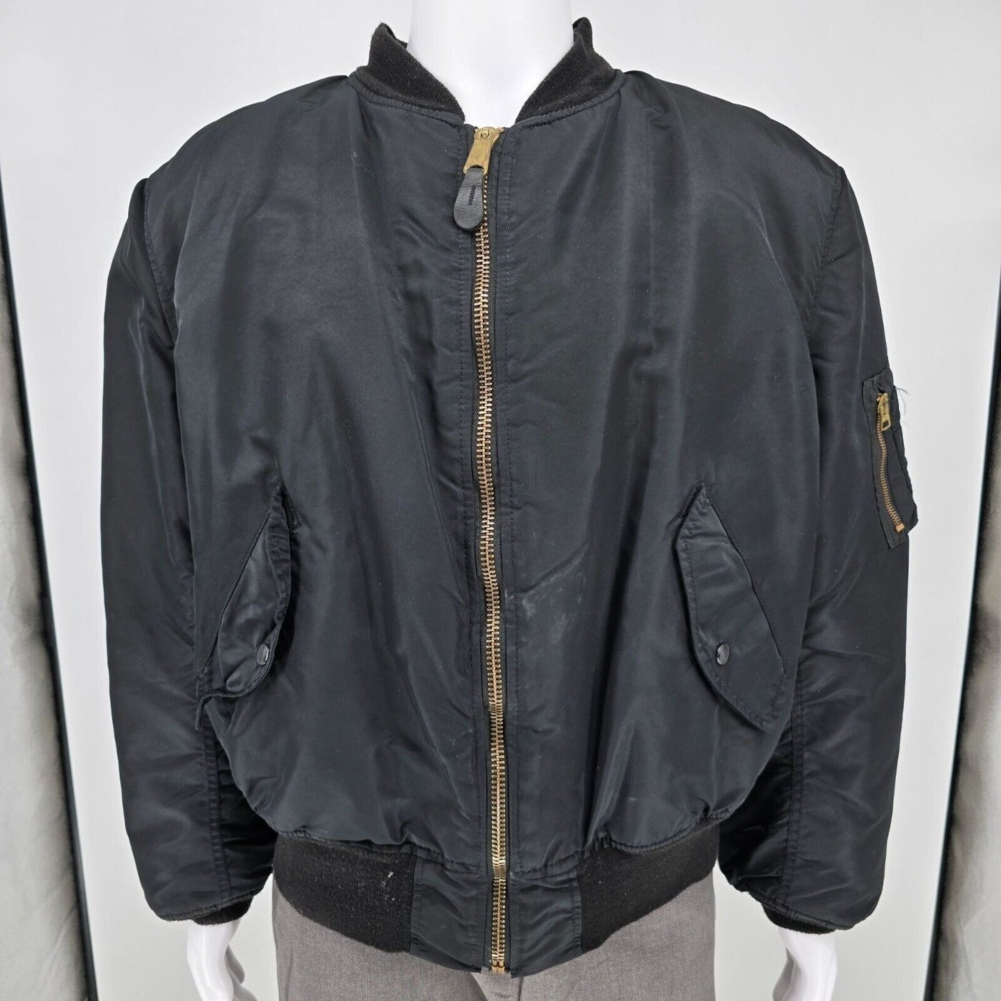 Vintage Made in USA Alpha Industries MA-1 Custom Embroidered Bomber Jacket 2XL