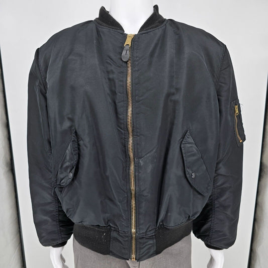 Vintage Made in USA Alpha Industries MA-1 Custom Embroidered Bomber Jacket 2XL