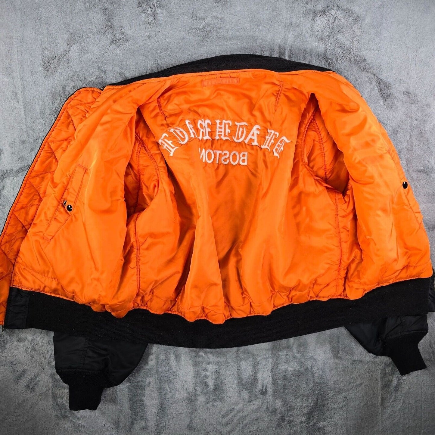 Vintage Made in USA Alpha Industries MA-1 Custom Embroidered Bomber Jacket 2XL