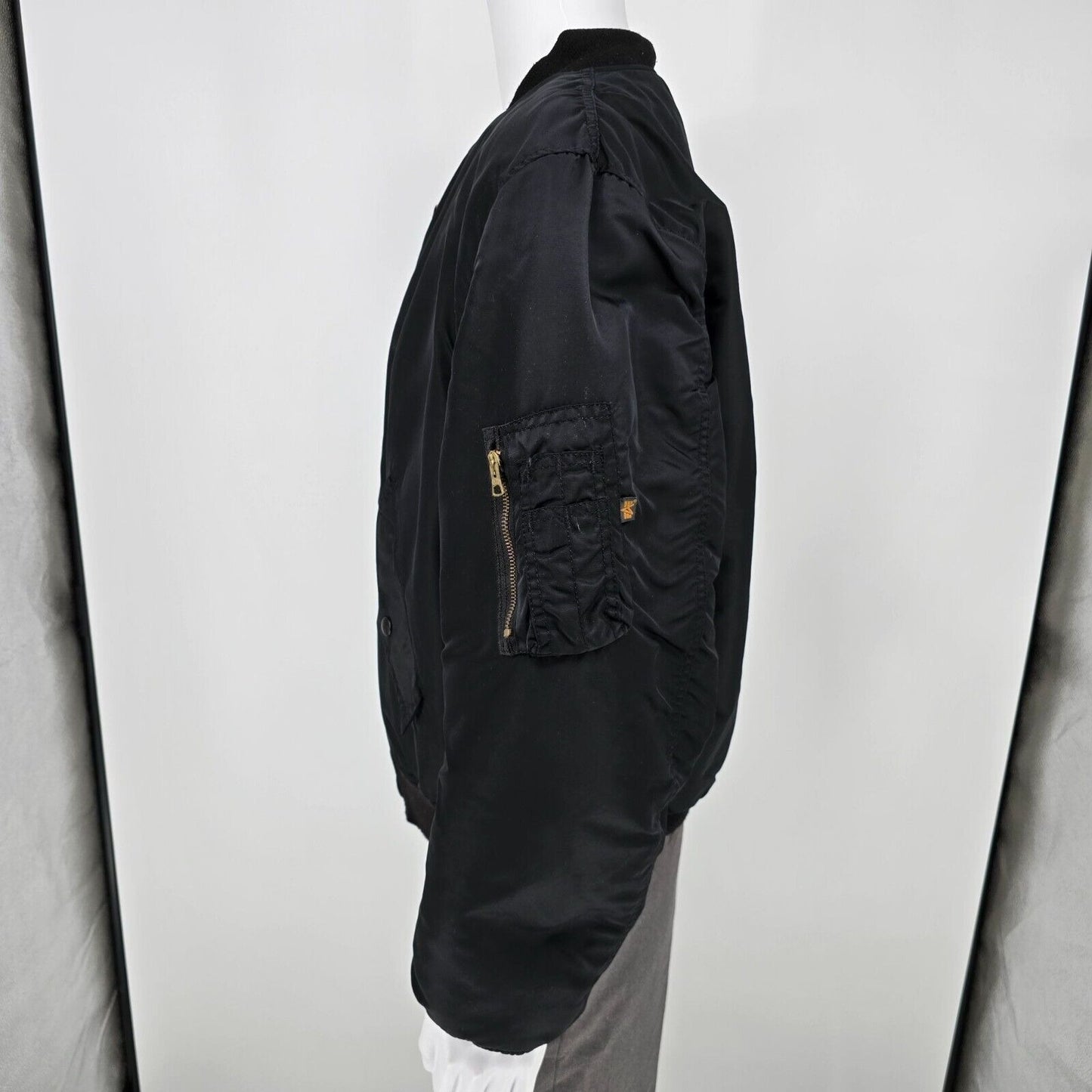 Vintage Made in USA Alpha Industries MA-1 Custom Embroidered Bomber Jacket 2XL