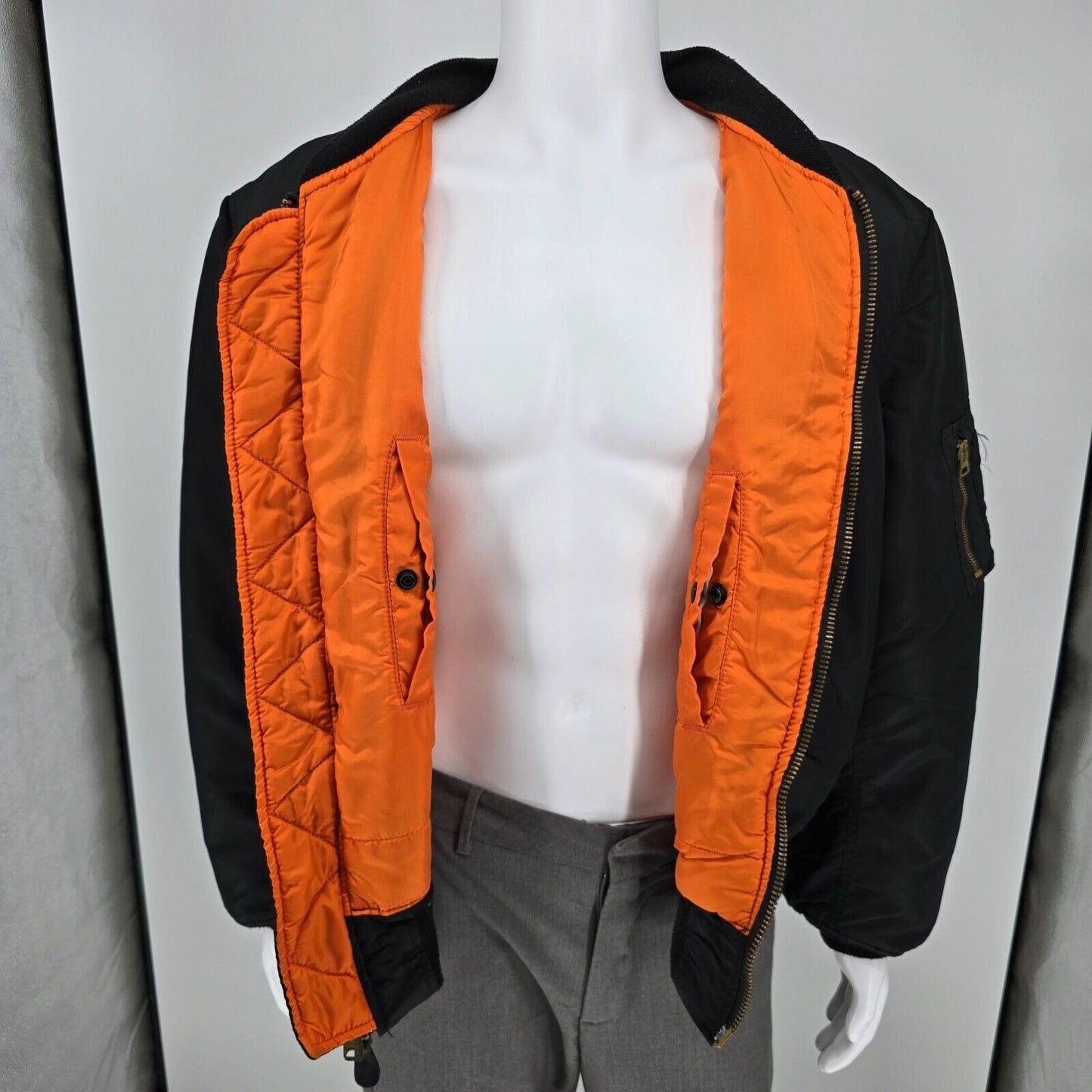 Vintage Made in USA Alpha Industries MA-1 Custom Embroidered Bomber Jacket 2XL