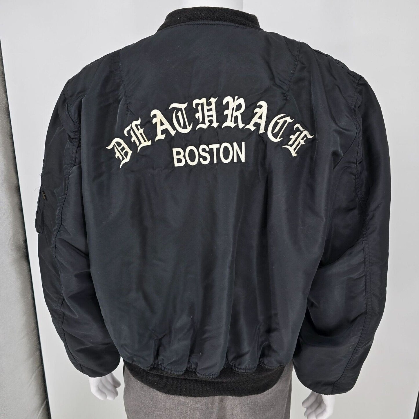 Vintage Made in USA Alpha Industries MA-1 Custom Embroidered Bomber Jacket 2XL