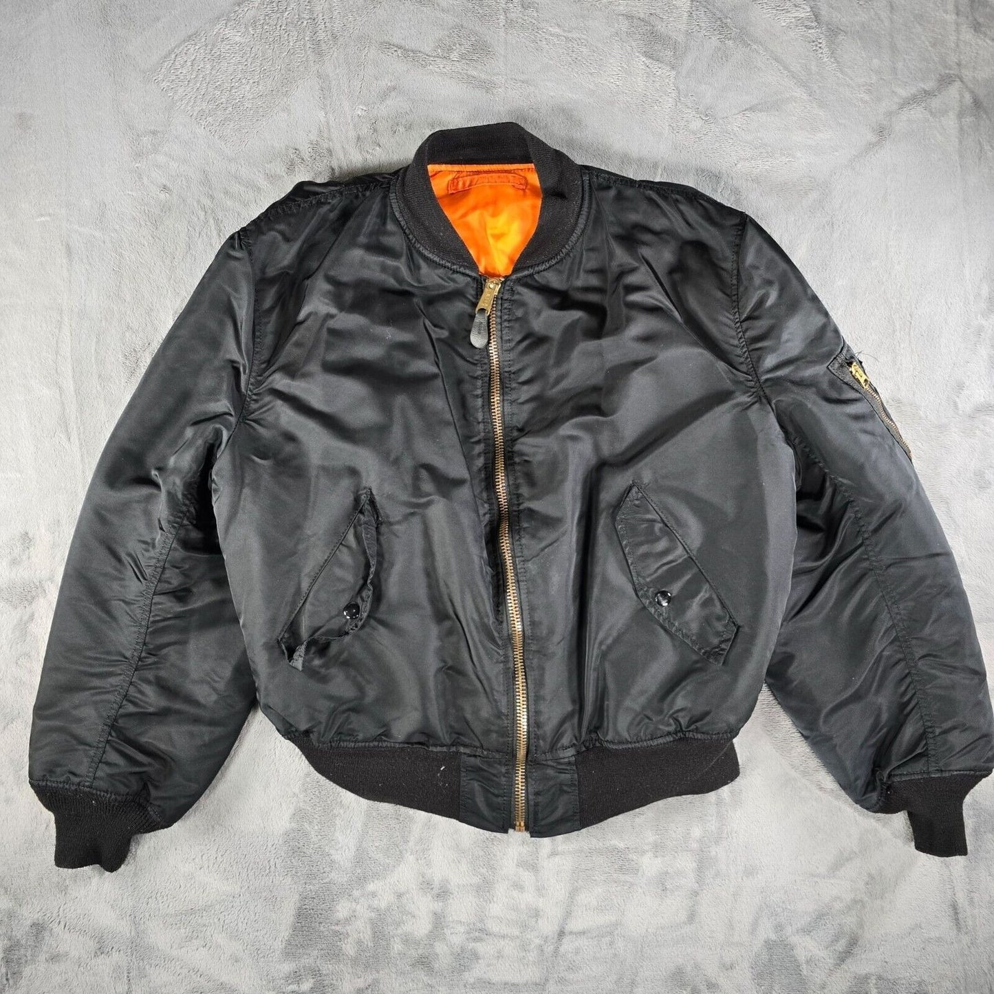 Vintage Made in USA Alpha Industries MA-1 Custom Embroidered Bomber Jacket 2XL