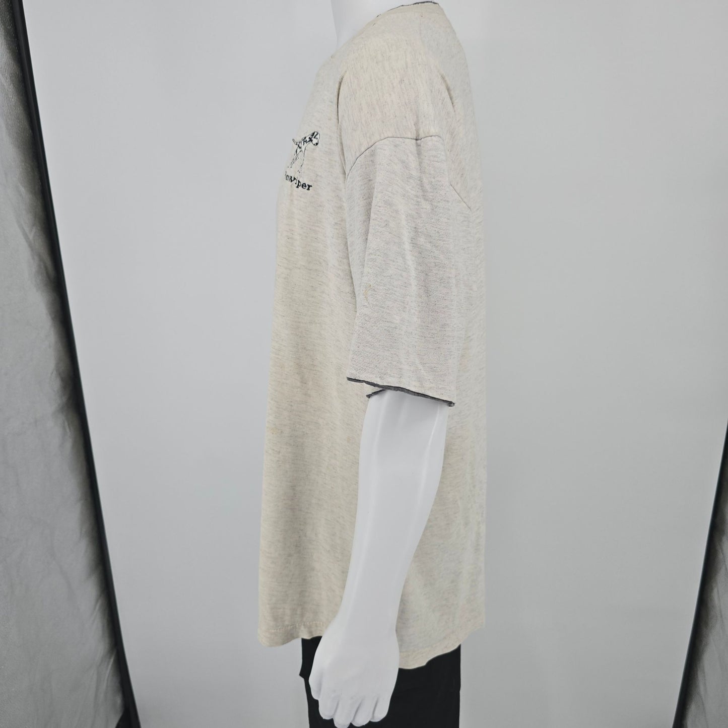Distressed Vintage 1990s Tee Jays "Penwiper" Embroidered Dalmatian T-Shirt (XXL)