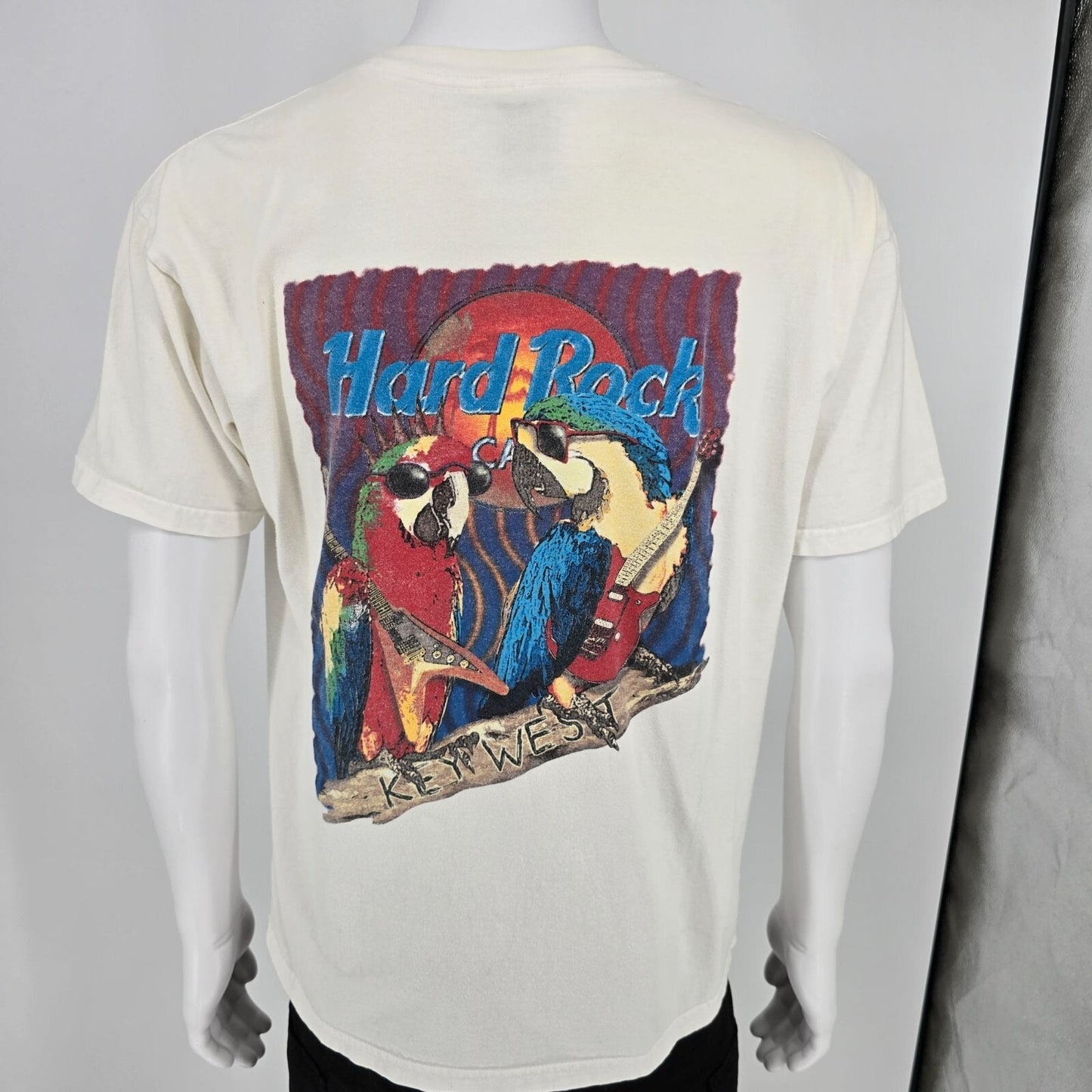 Vintage Y2K/Early 2000s Hard Rock Cafe Key West Parrot Heavy Tee T-Shirt (L)