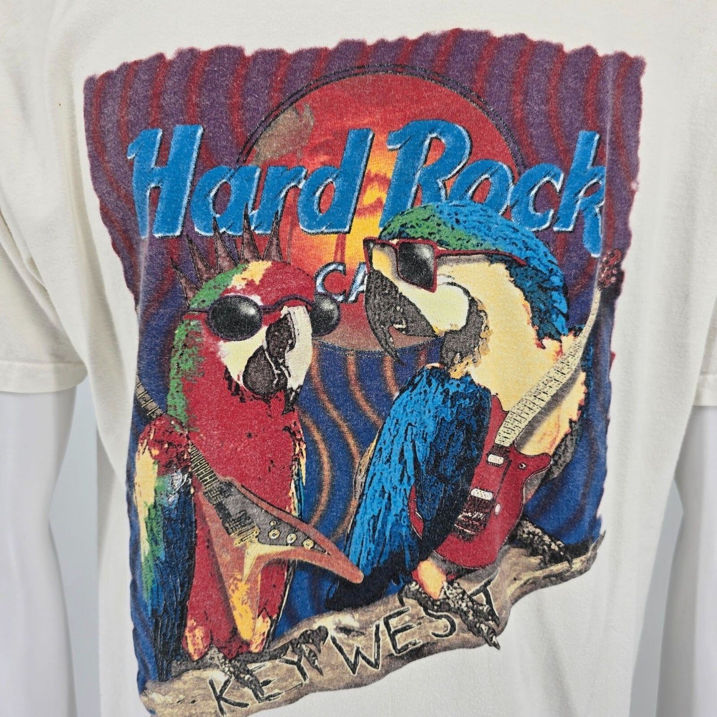 Vintage Y2K/Early 2000s Hard Rock Cafe Key West Parrot Heavy Tee T-Shirt (L)