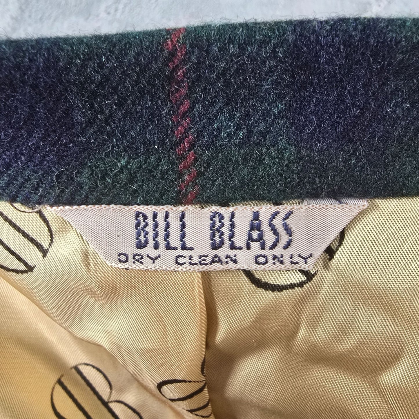 Vintage 1980s Bill Blass for PBM Tartan Wool Plaid Sport Coat (39R)