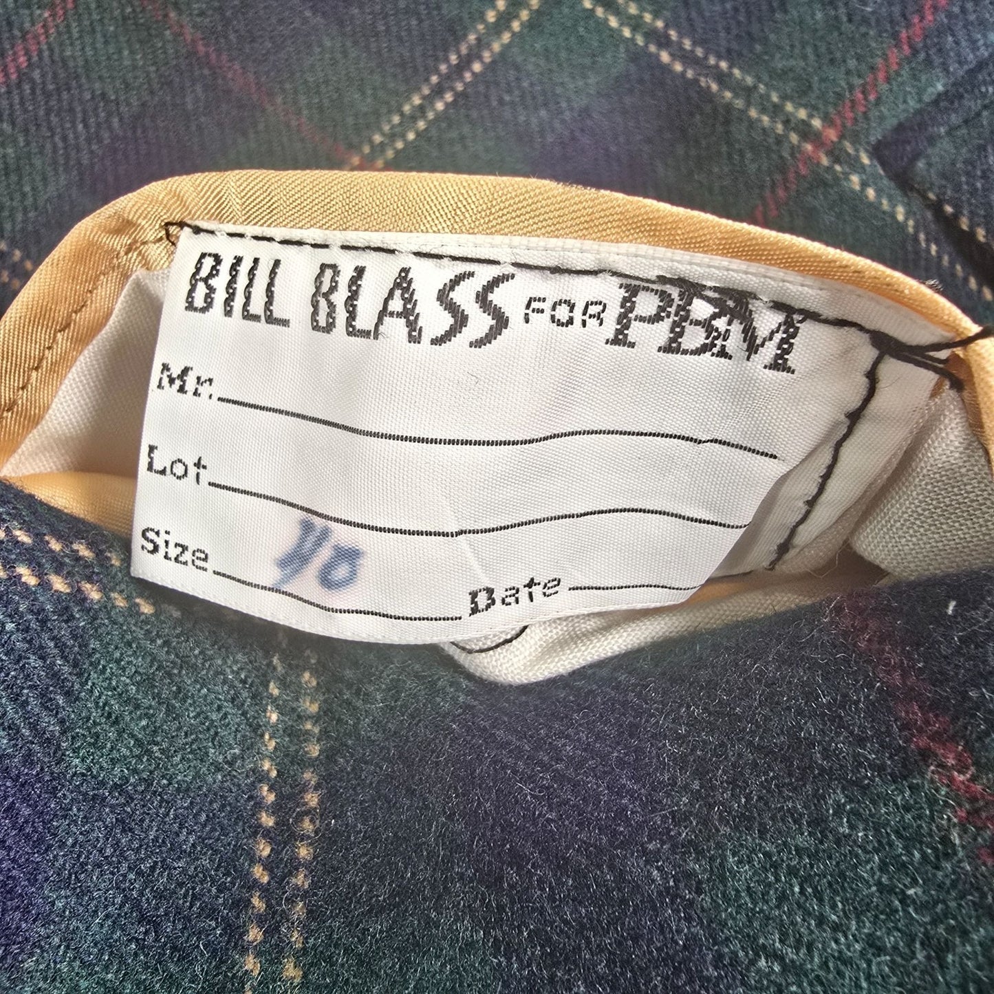 Vintage 1980s Bill Blass for PBM Tartan Wool Plaid Sport Coat (39R)