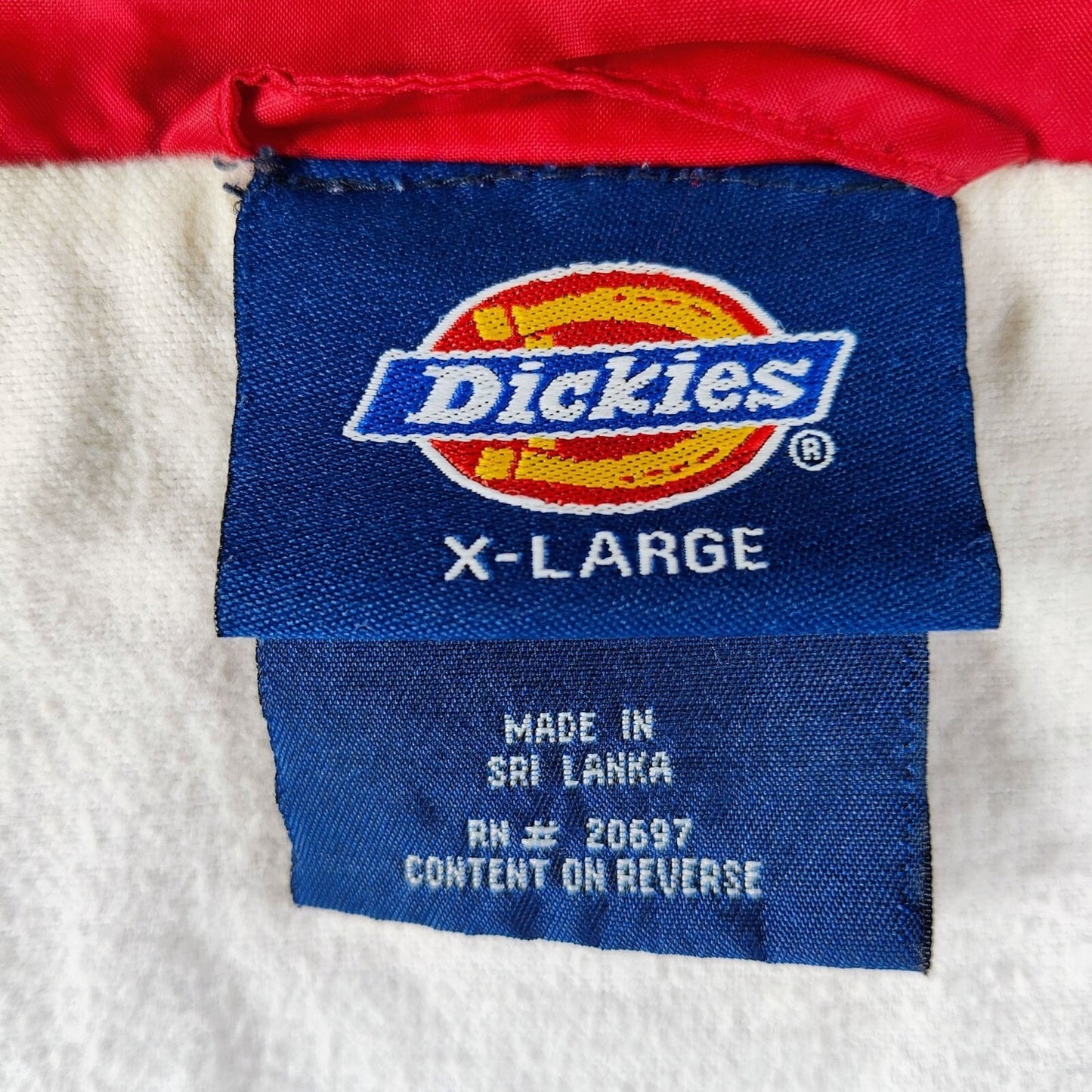 Dickies Men's Red Nylon Cotton-lined  Snap Button Coach Jacket (XL)